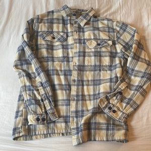 Patagonia size medium off-white blue/gray plaid flannel